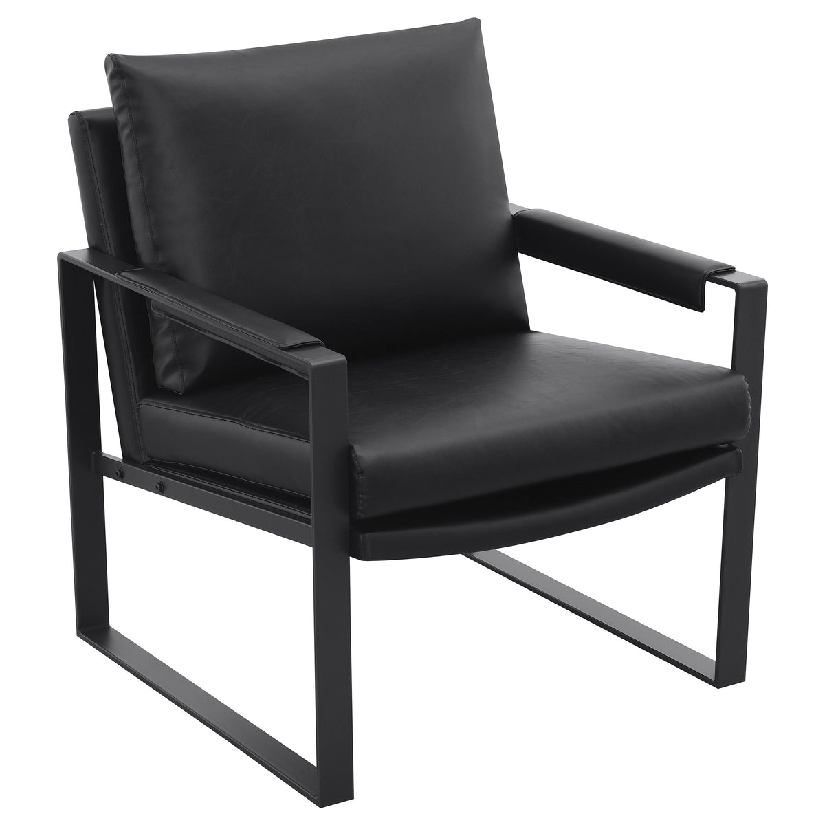 Tampa Furniture Outlet - Coaster - Rosalind Upholstered Track Arm Accent Chair Black - 903021