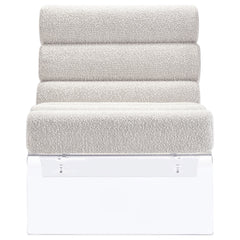 Serreta Boucle Upholstered Armless Acrylic Chair Ivory