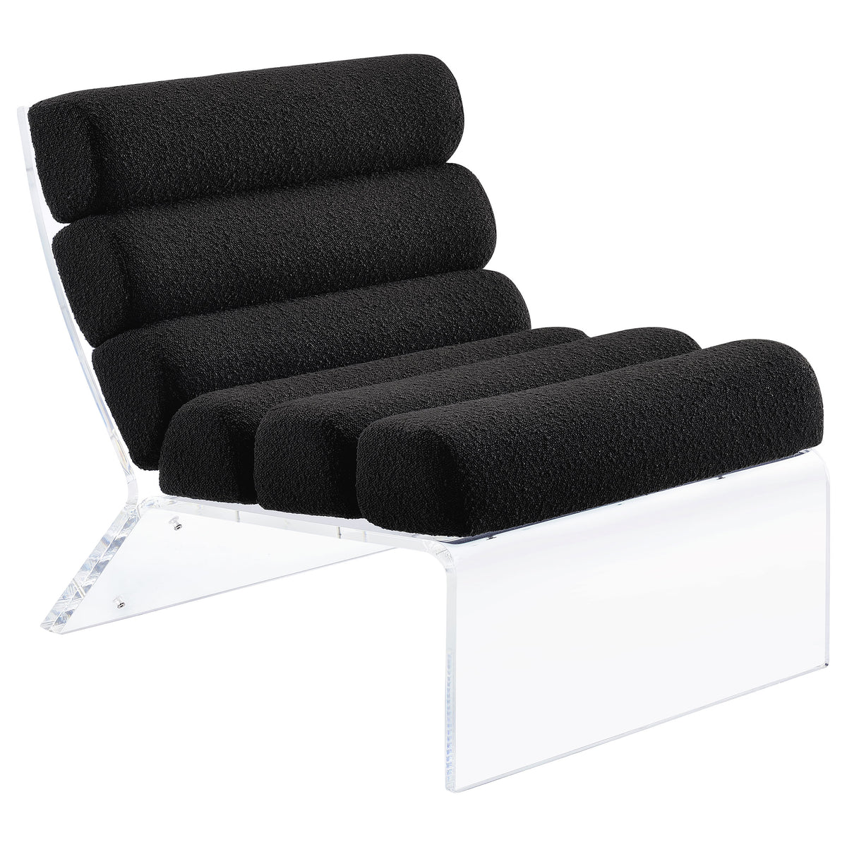 Tampa Furniture Outlet - Coaster - Serreta Boucle Upholstered Armless Acrylic Chair Black - 903162