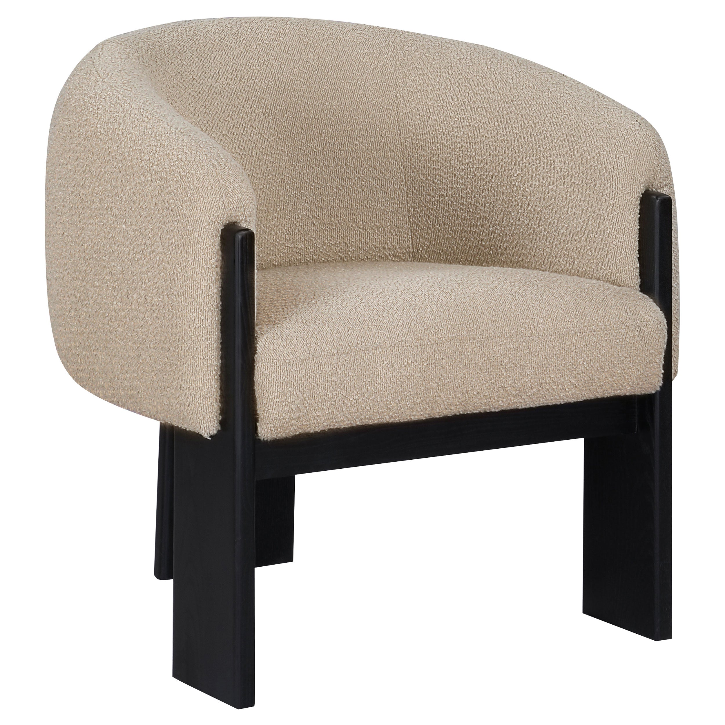 Tampa Furniture Outlet - Coaster - Valdez Boucle Upholstered Barrel Back Accent Chair Beige - 903165