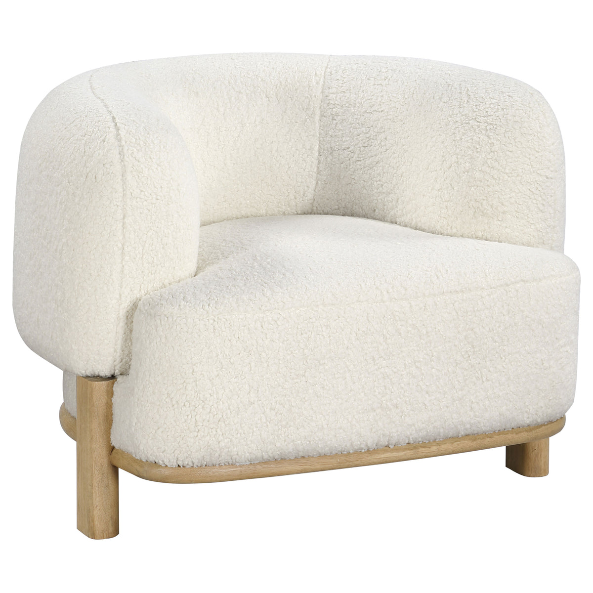 Tampa Furniture Outlet - Coaster - Lawler Upholstered Barrel Back Accent Chair Ivory and Natural - 903169