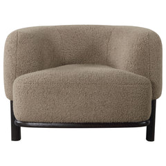 Lawler Upholstered Barrel Back Accent Chair Brown and Black