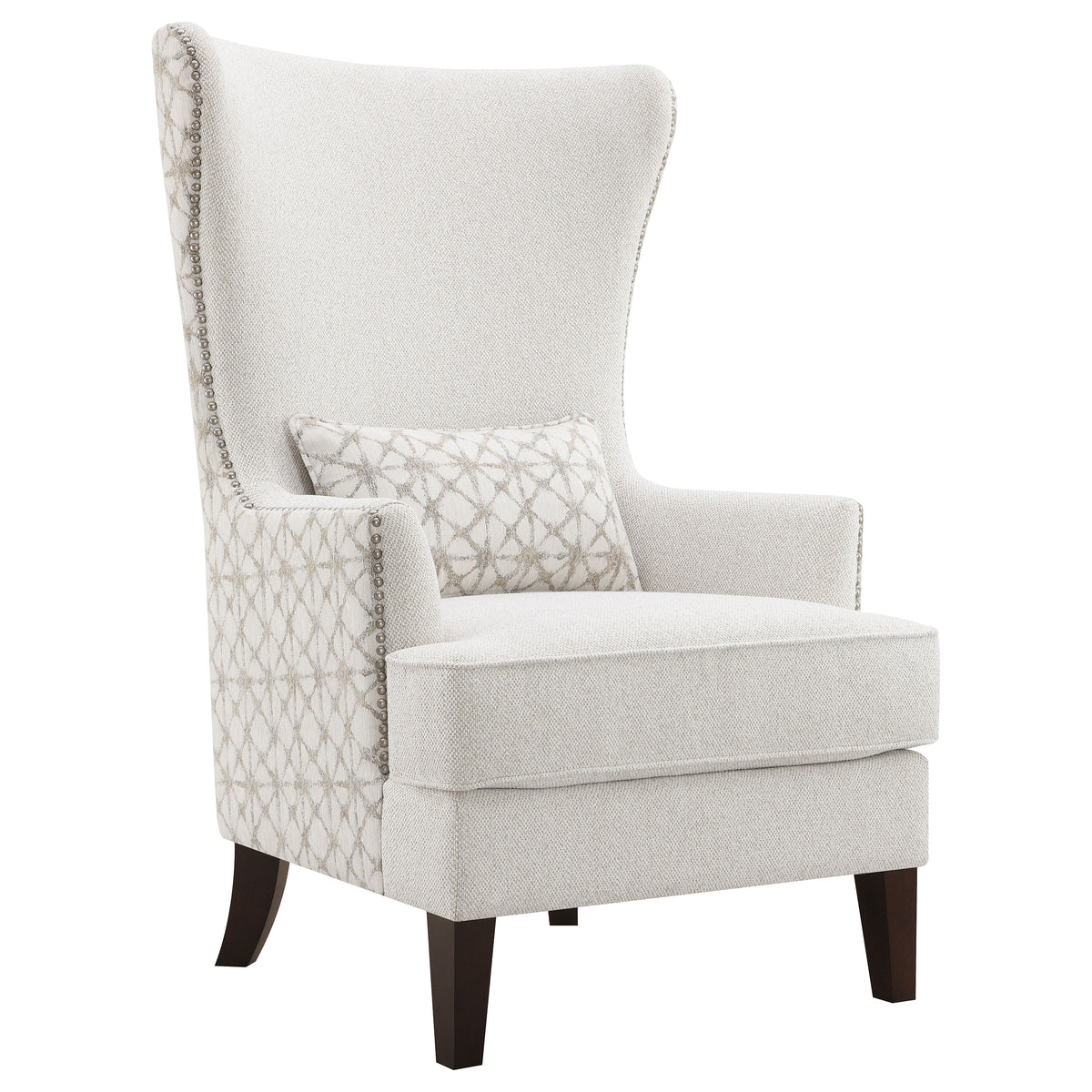 Tampa Furniture Outlet - Coaster - Pippin Upholstered High Wingback Accent Chair Latte - 904066