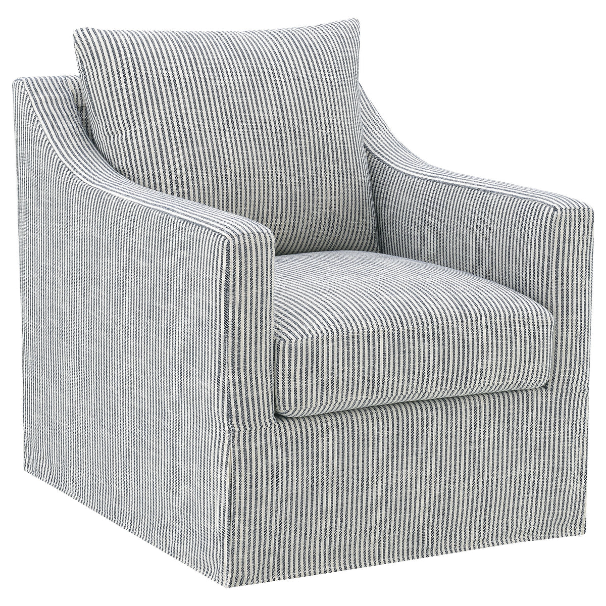 Tampa Furniture Outlet - Coaster - Winter Upholstered Sloped Arm Accent Swivel Chair Grey - 904137