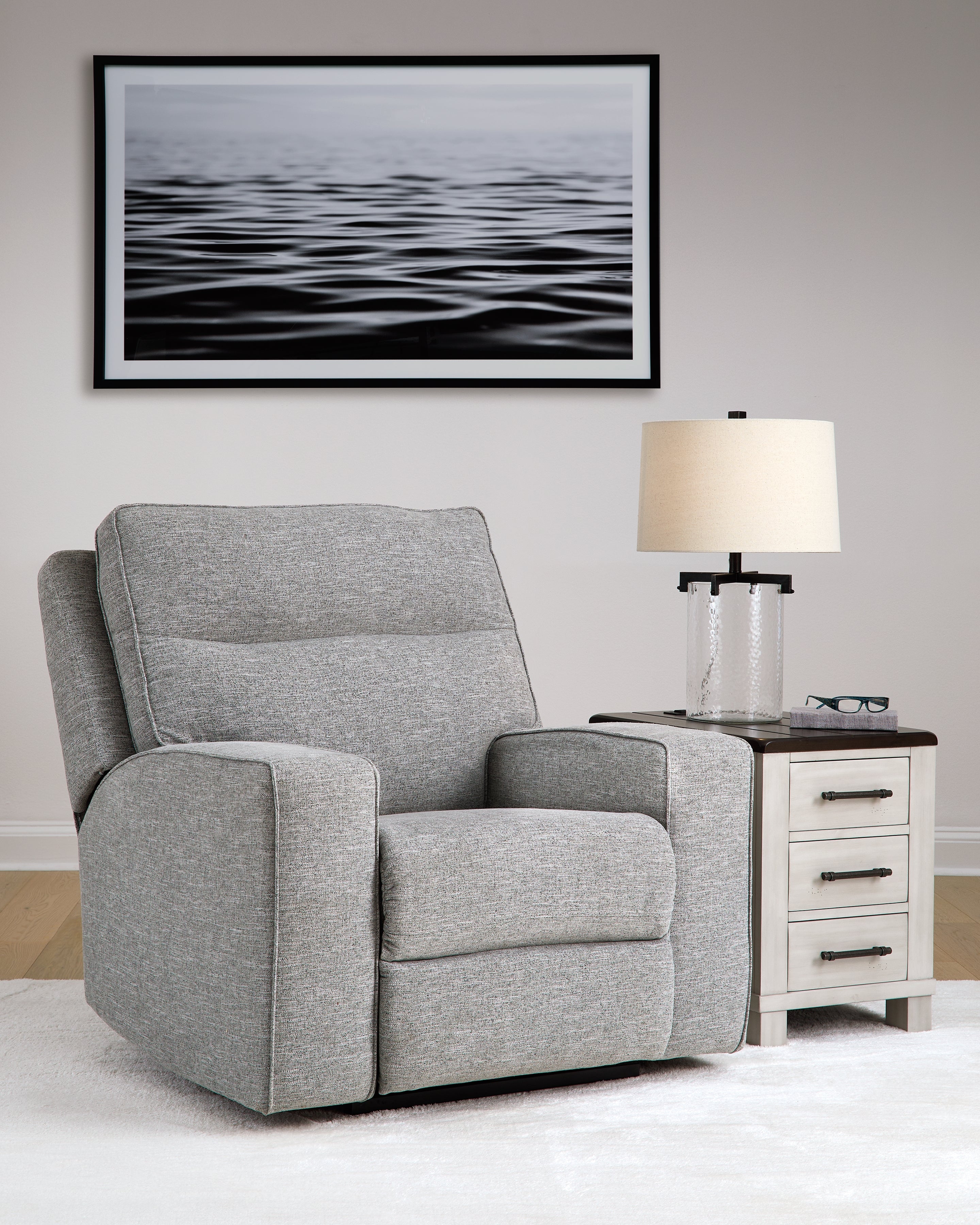 Tampa Furniture Outlet Lutz - Ashley Furniture - Biscoe Living Room - PWR Recliner/ADJ Headrest / Pewter - 9050313
