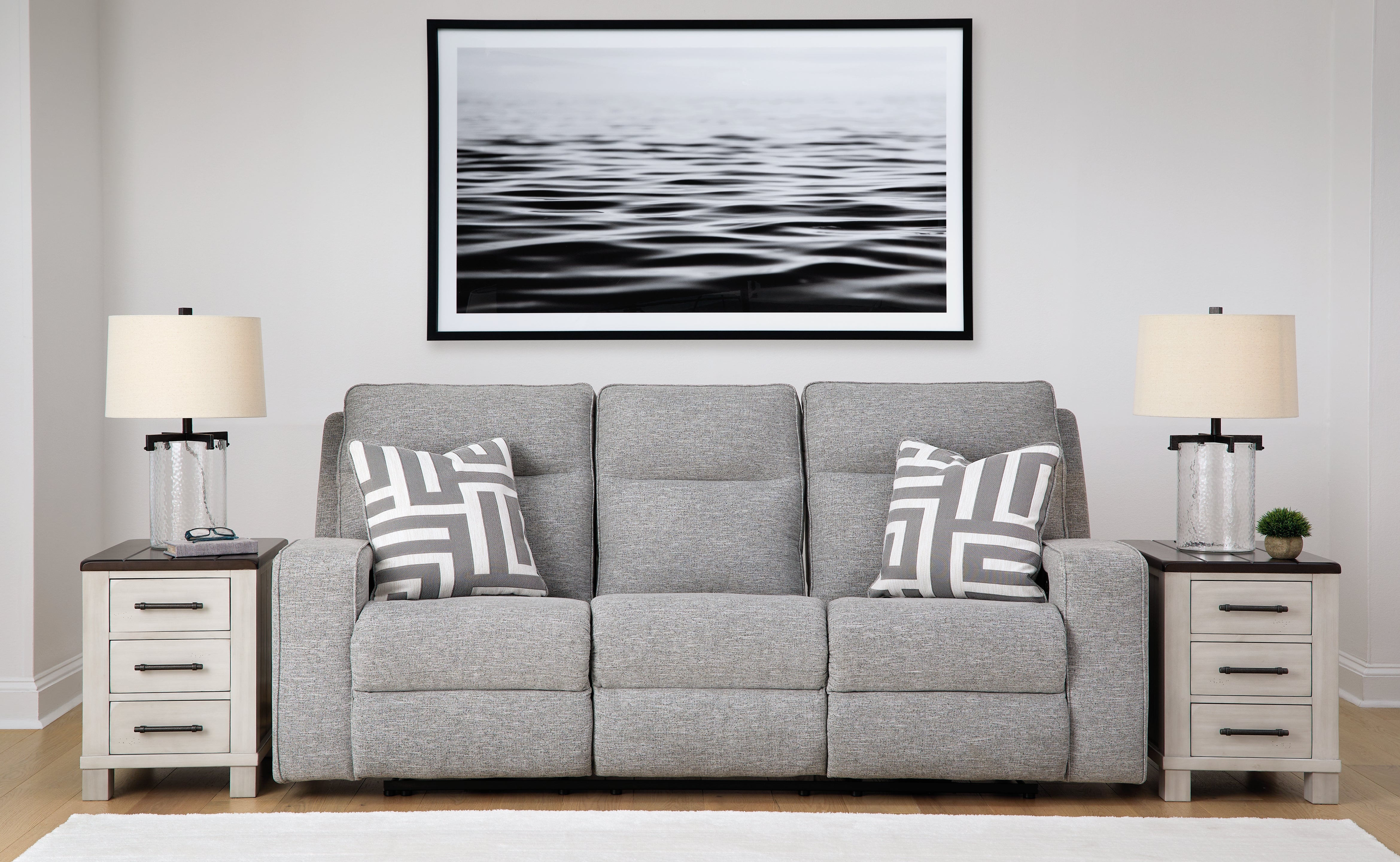 Tampa Furniture Outlet Lutz - Ashley Furniture - Biscoe Living Room - PWR REC Sofa with ADJ Headrest / Pewter - 9050315