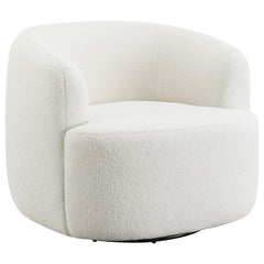 Tampa Furniture Outlet - Coaster - Hudson Faux Sheepskin Upholstered Swivel Chair Natural - 905726
