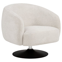 Tampa Furniture Outlet - Coaster - Dave Upholstered Barrel Back Swivel Club Chair Beige - 905739
