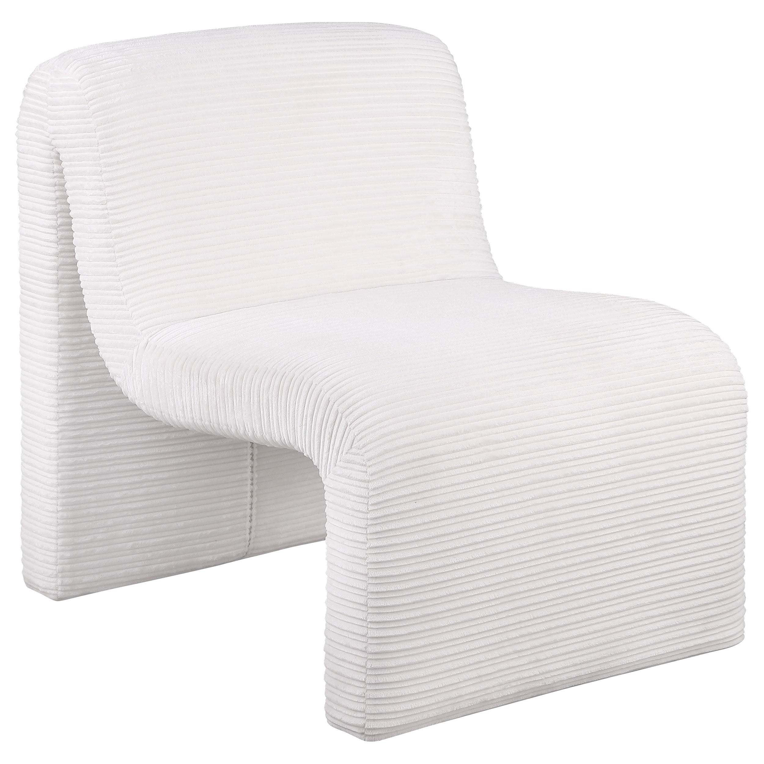 Tampa Furniture Outlet - Coaster - Drayton Upholstered Curved Armless Accent Chair Ivory - 907525