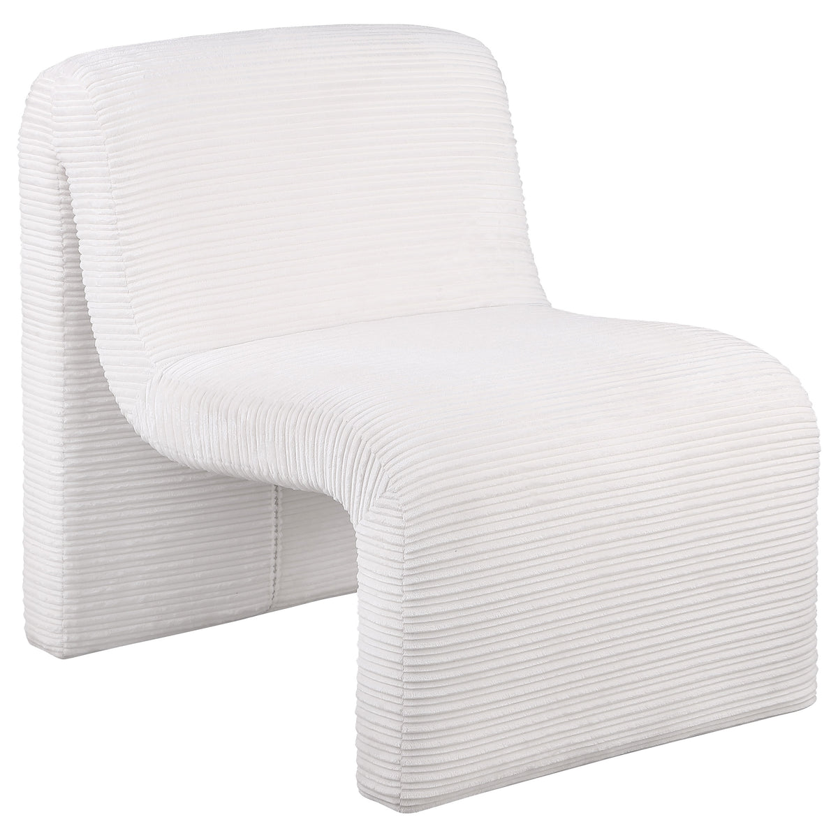 Tampa Furniture Outlet - Coaster - Drayton Upholstered Curved Armless Accent Chair Ivory - 907525
