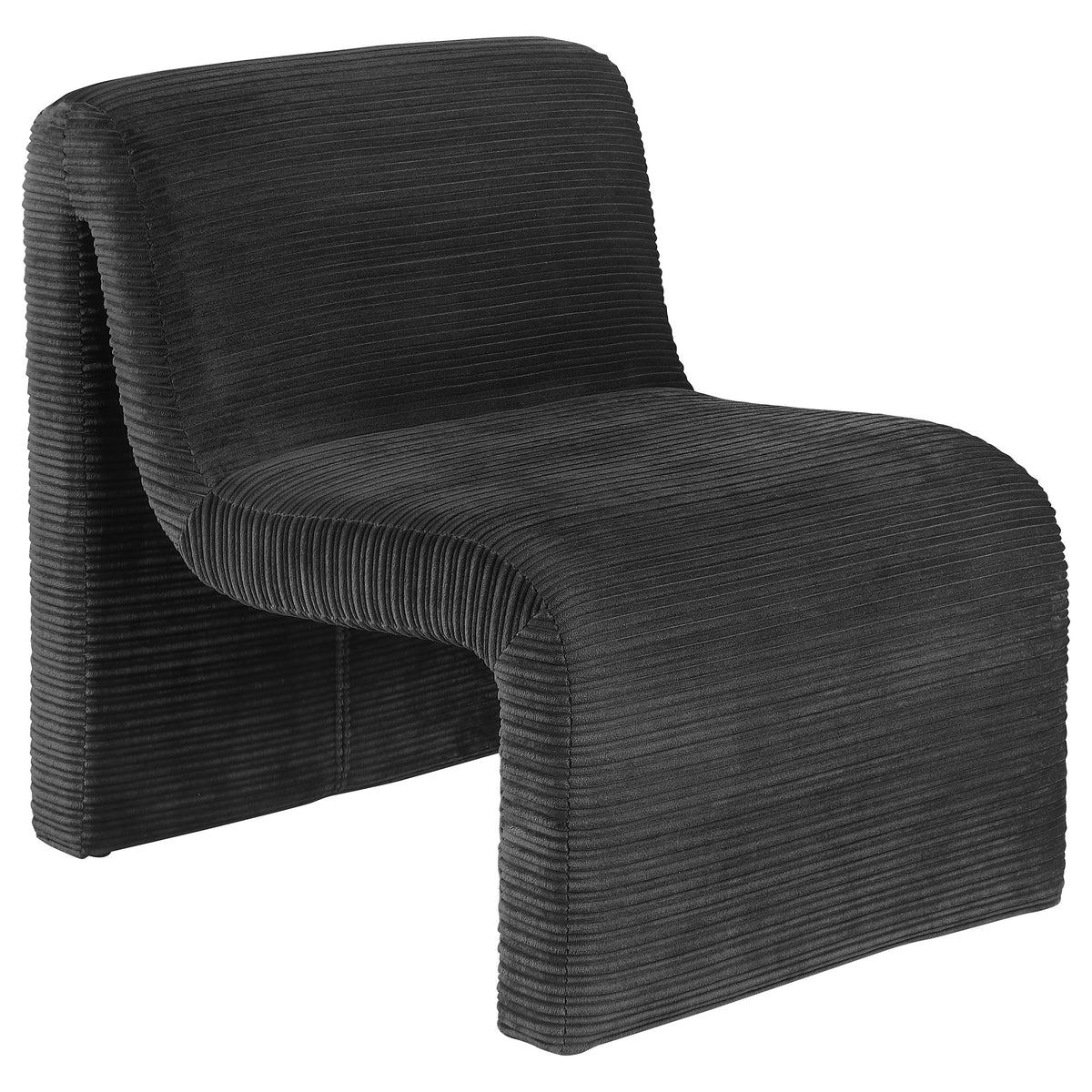 Tampa Furniture Outlet - Coaster - Drayton Upholstered Curved Armless Accent Chair Black - 907526