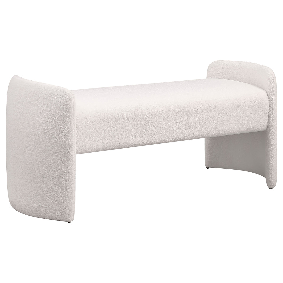 Tampa Furniture Outlet - Coaster - Peoria Velvet Upholstered Accent Bench Ivory - 910199