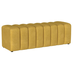 Tampa Furniture Outlet - Coaster - Summer Fabric Upholstered Tufted Accent Bench Mustard Yellow - 910292
