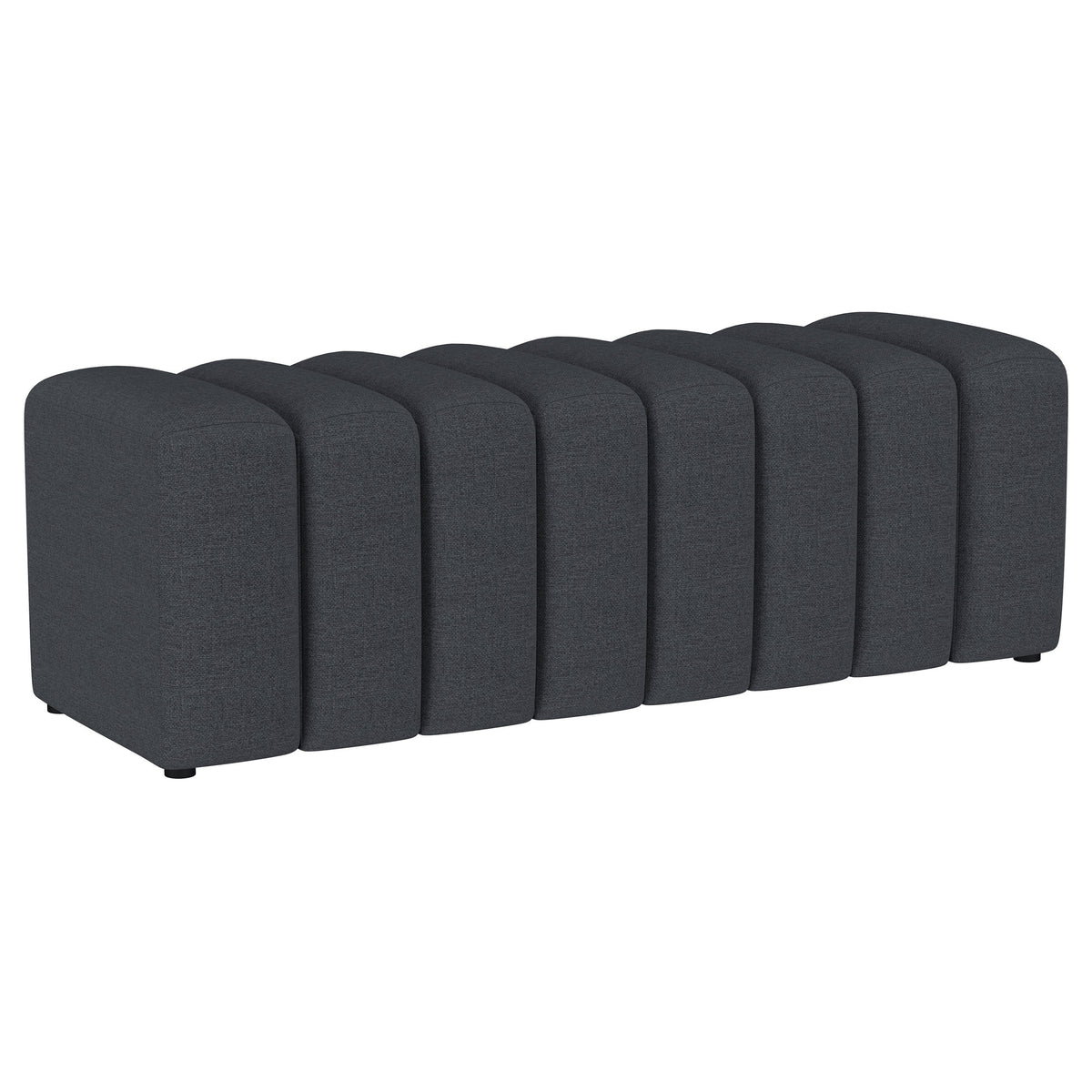 Tampa Furniture Outlet - Coaster - Summer Fabric Upholstered Tufted Accent Bench Charcoal - 910294