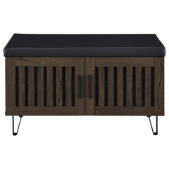 Brixton 2-door Padded Entryway Shoe Storage Bench Smoked Oak