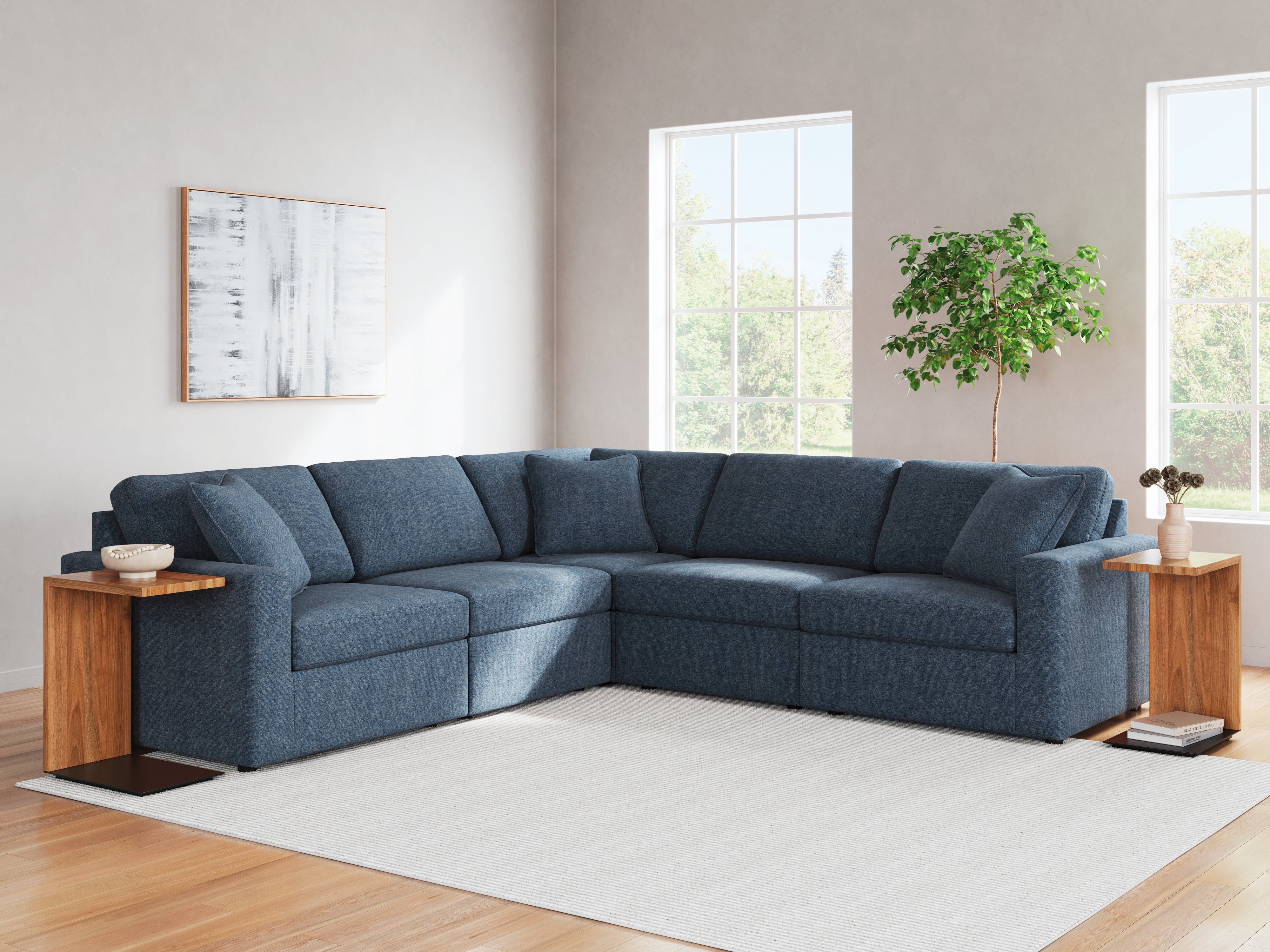 Tampa Furniture Outlet Lutz - Ashley Furniture - Modmax Sectional - RAF 5-Piece Sectional / Ink - 92101S6