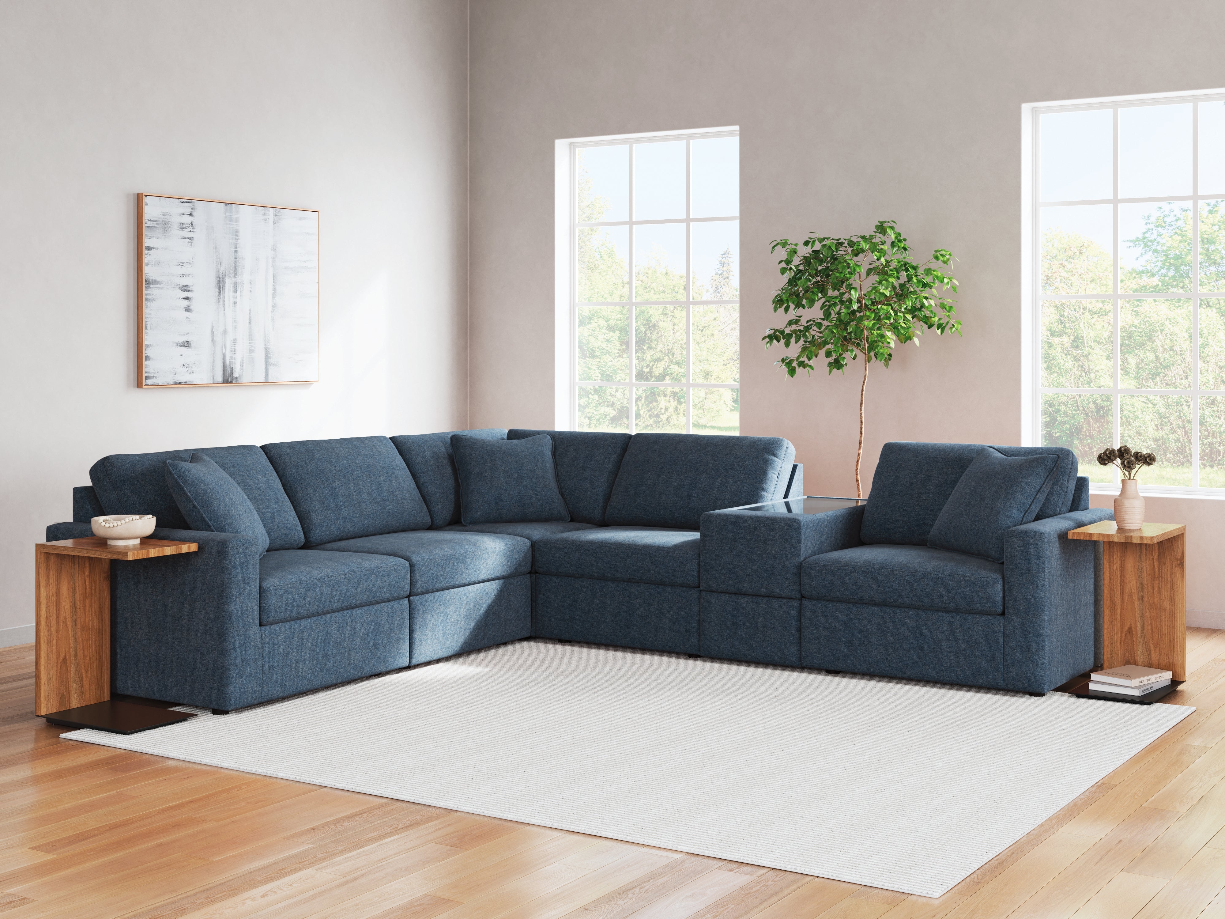 Tampa Furniture Outlet Lutz - Ashley Furniture - Modmax Sectional - RAF 6-Piece Sectional / Ink - 92101S7