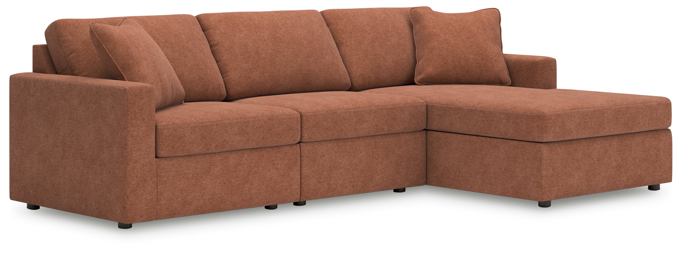 Tampa Furniture Outlet Lutz - Ashley Furniture - Modmax Sectional - RAF 3-Piece Sectional with Chaise / Spice - 92102S18
