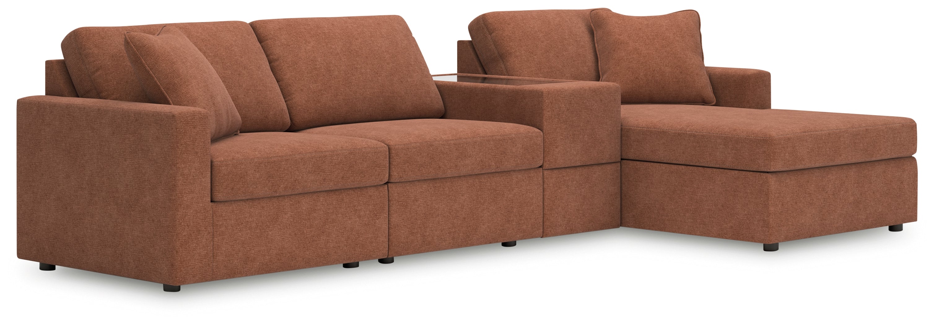 Tampa Furniture Outlet Lutz - Ashley Furniture - Modmax Sectional - RAF 4-Piece Sectional with Chaise / Spice - 92102S40