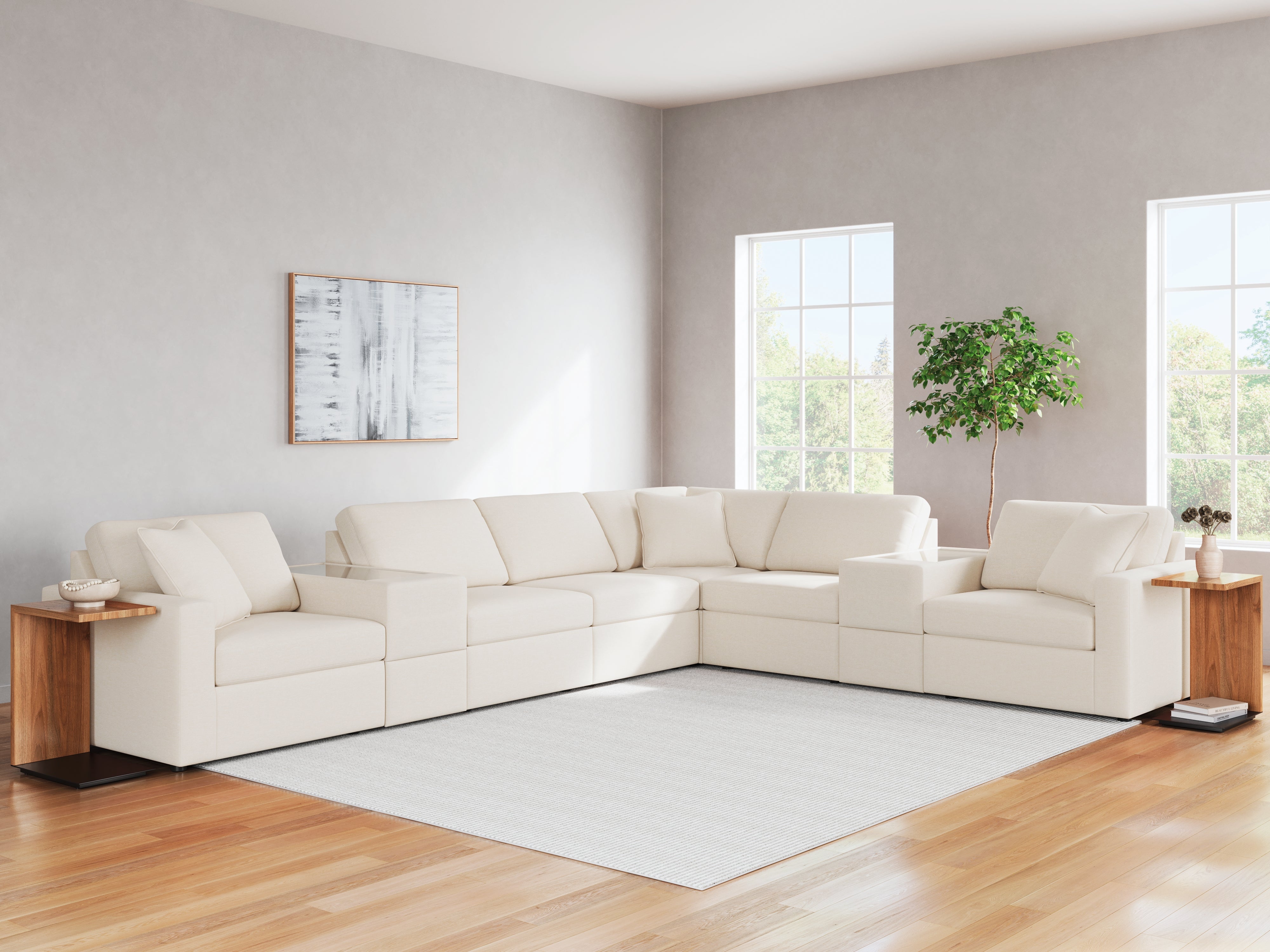 Tampa Furniture Outlet Lutz - Ashley Furniture - Modmax Sectional - RAF 8-Piece Sectional / Oyster - 92103S11