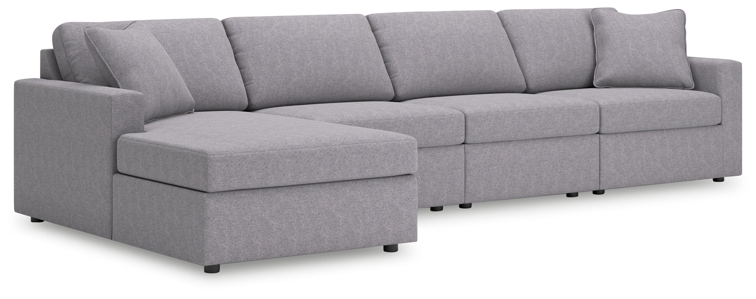 Tampa Furniture Outlet Lutz - Ashley Furniture - Modmax Sectional - RAF 4-Piece Sectional with Chaise / Granite - 92104S26