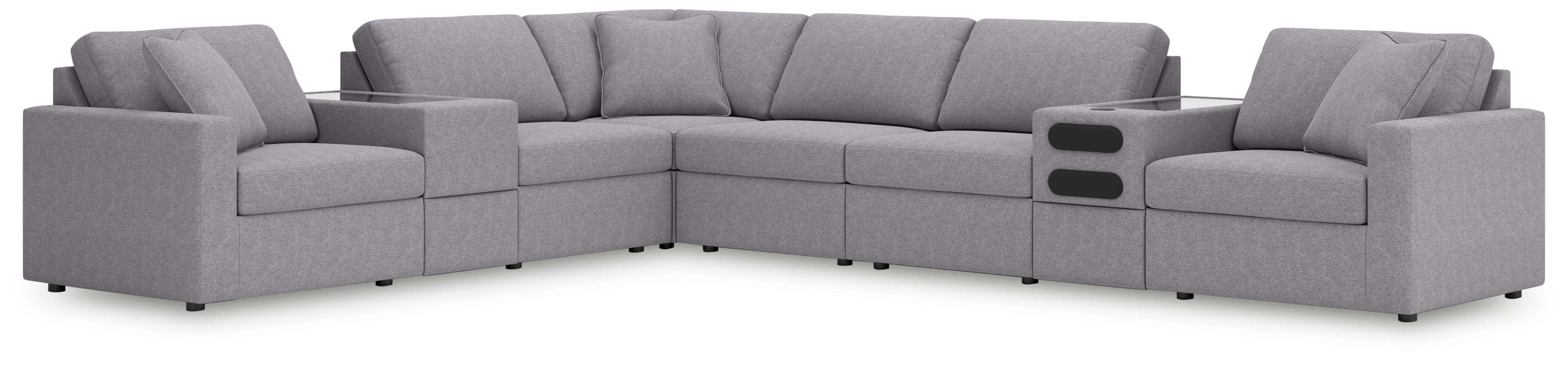 Tampa Furniture Outlet Lutz - Ashley Furniture - Modmax Sectional - RAF 8-Piece Sectional / Granite - 92104S30