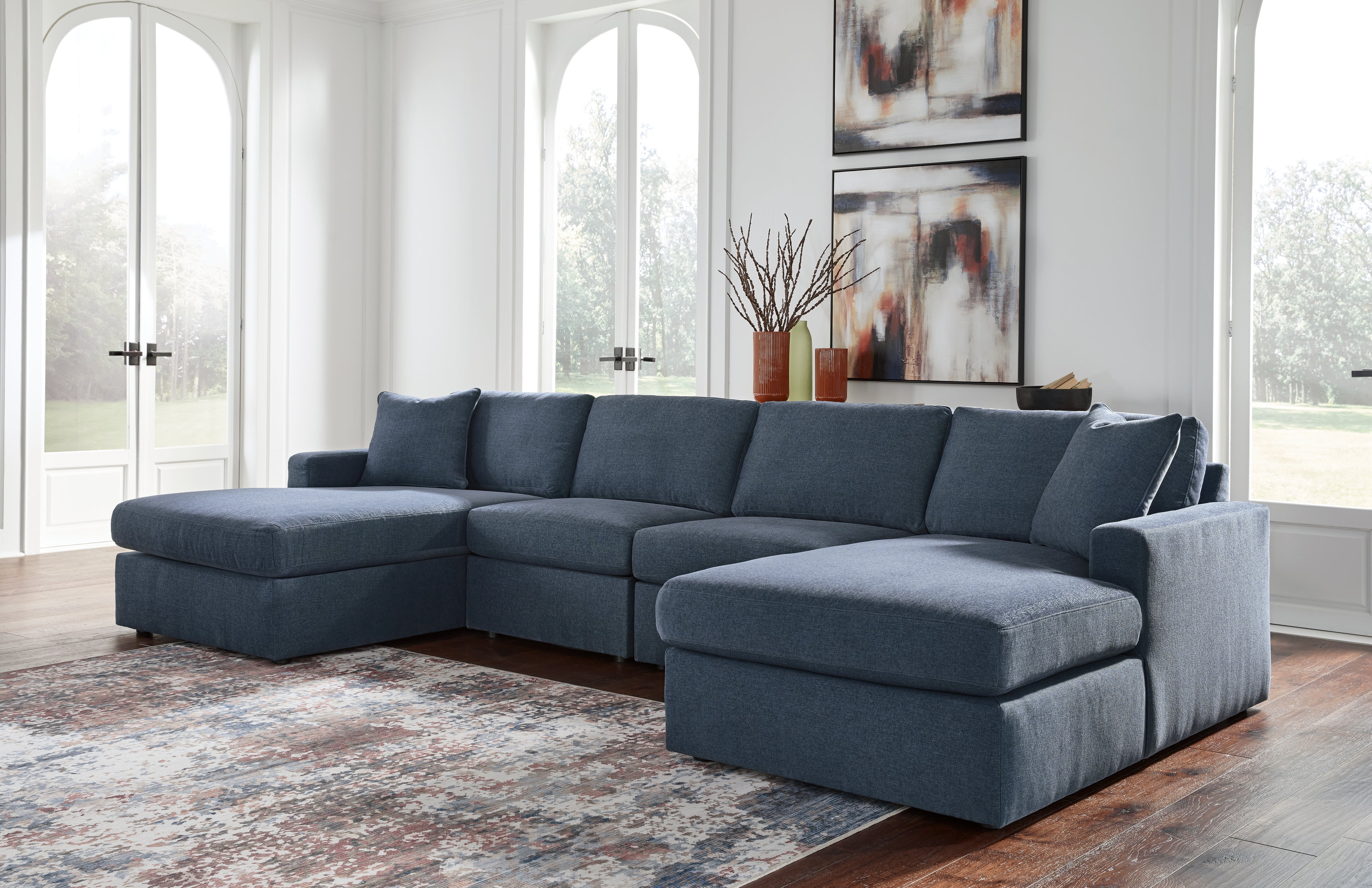 Tampa Furniture Outlet Lutz - Ashley Furniture - Modmax Sectional - RAF 4-Piece Sectional with Chaise / Ink - 92121S19