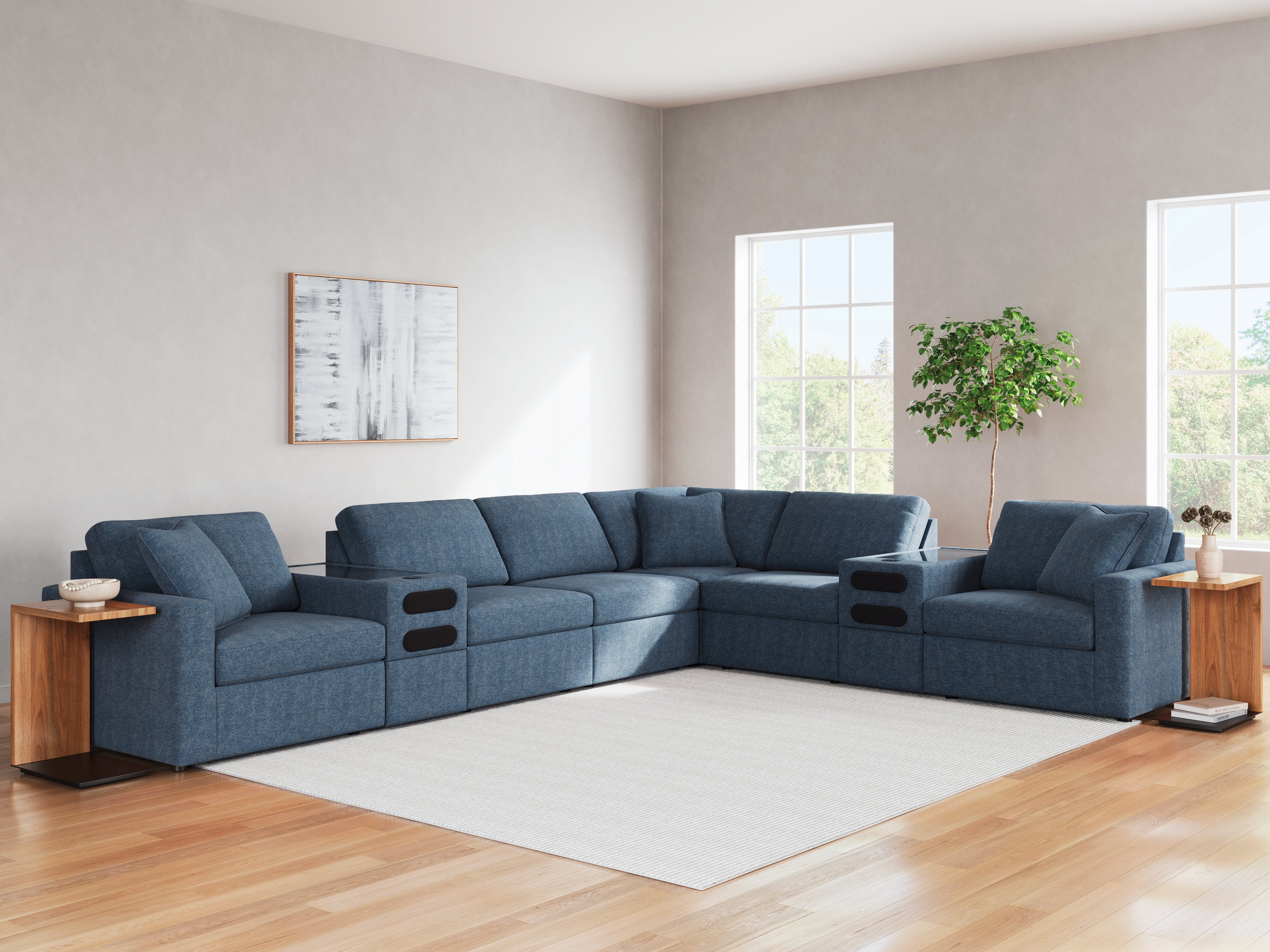 Tampa Furniture Outlet Lutz - Ashley Furniture - Modmax Sectional - RAF 8-Piece Sectional / Ink - 92121S16