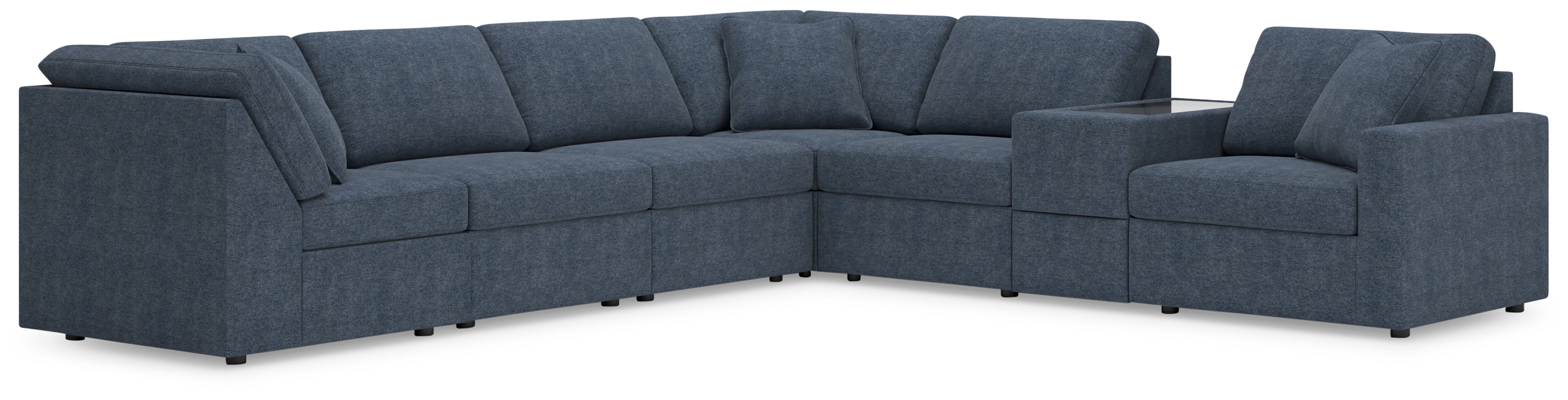 Tampa Furniture Outlet Lutz - Ashley Furniture - Modmax Sectional - 7-Piece Sectional with Storage Console / Ink - 92121S32