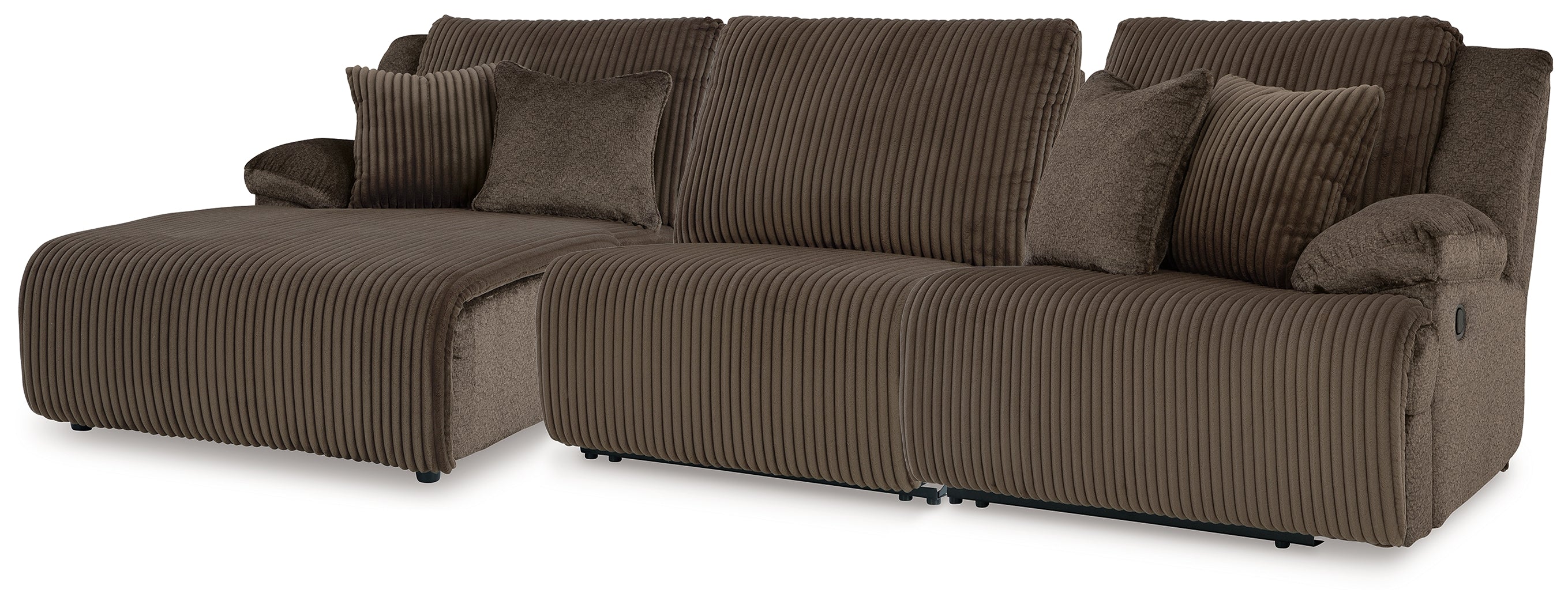 Tampa Furniture Outlet Lutz - Ashley Furniture - Top Tier Sectional - 3-Piece Reclining Sofa Chaise Sectional / Chocolate - 92705S11