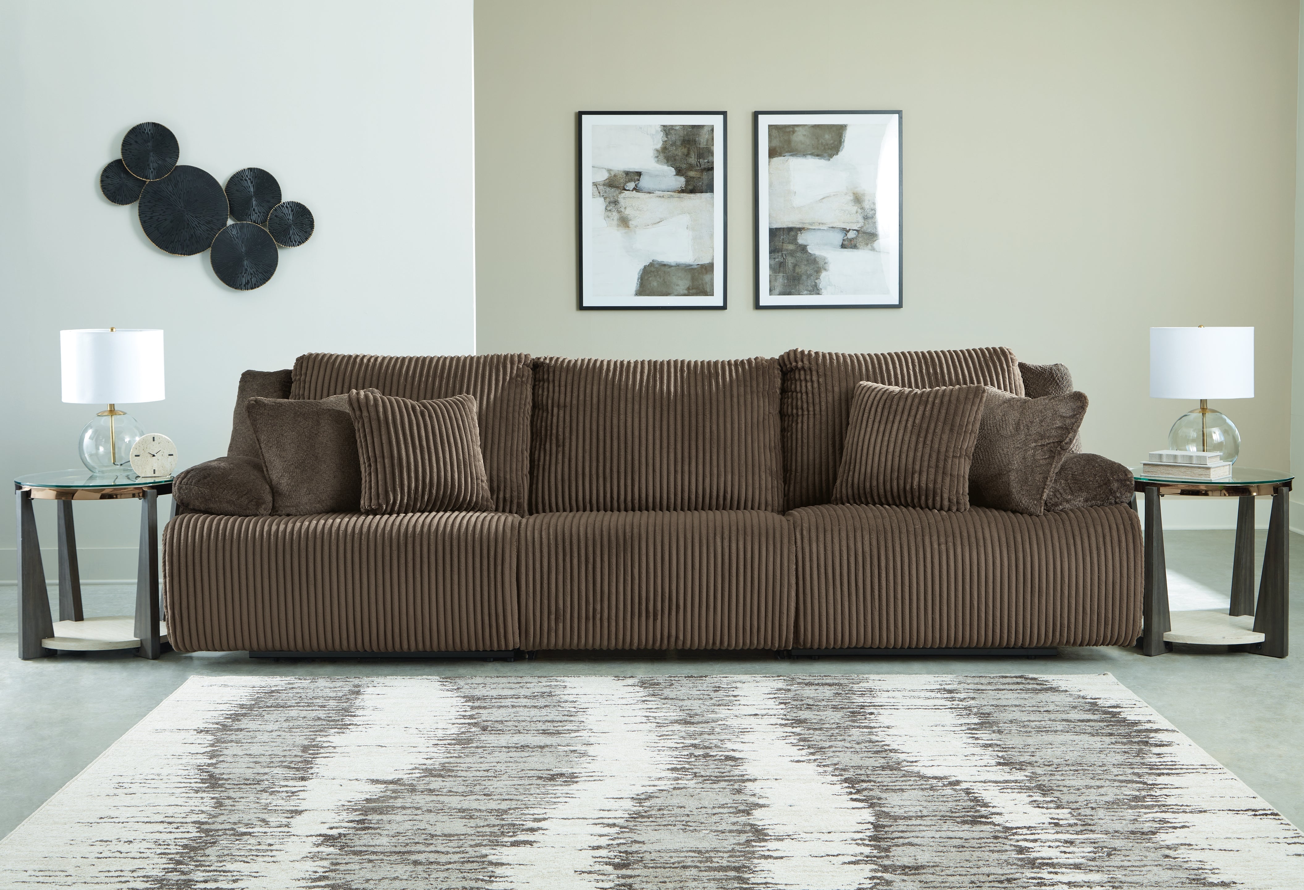 Tampa Furniture Outlet Lutz - Ashley Furniture - Top Tier Sectional - 3-Piece Sectional Sofa / Chocolate - 92705S8