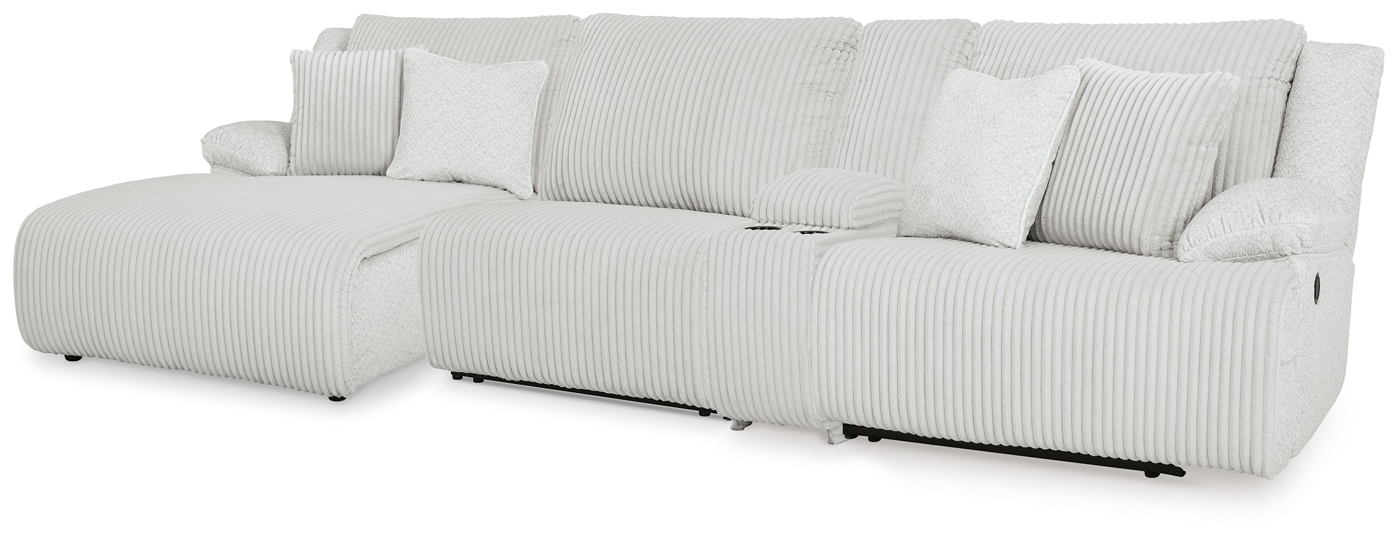 Tampa Furniture Outlet Lutz - Ashley Furniture - Top Tier Sectional - 4-Piece Reclining Sectional with Chaise / Alloy - 92706S12