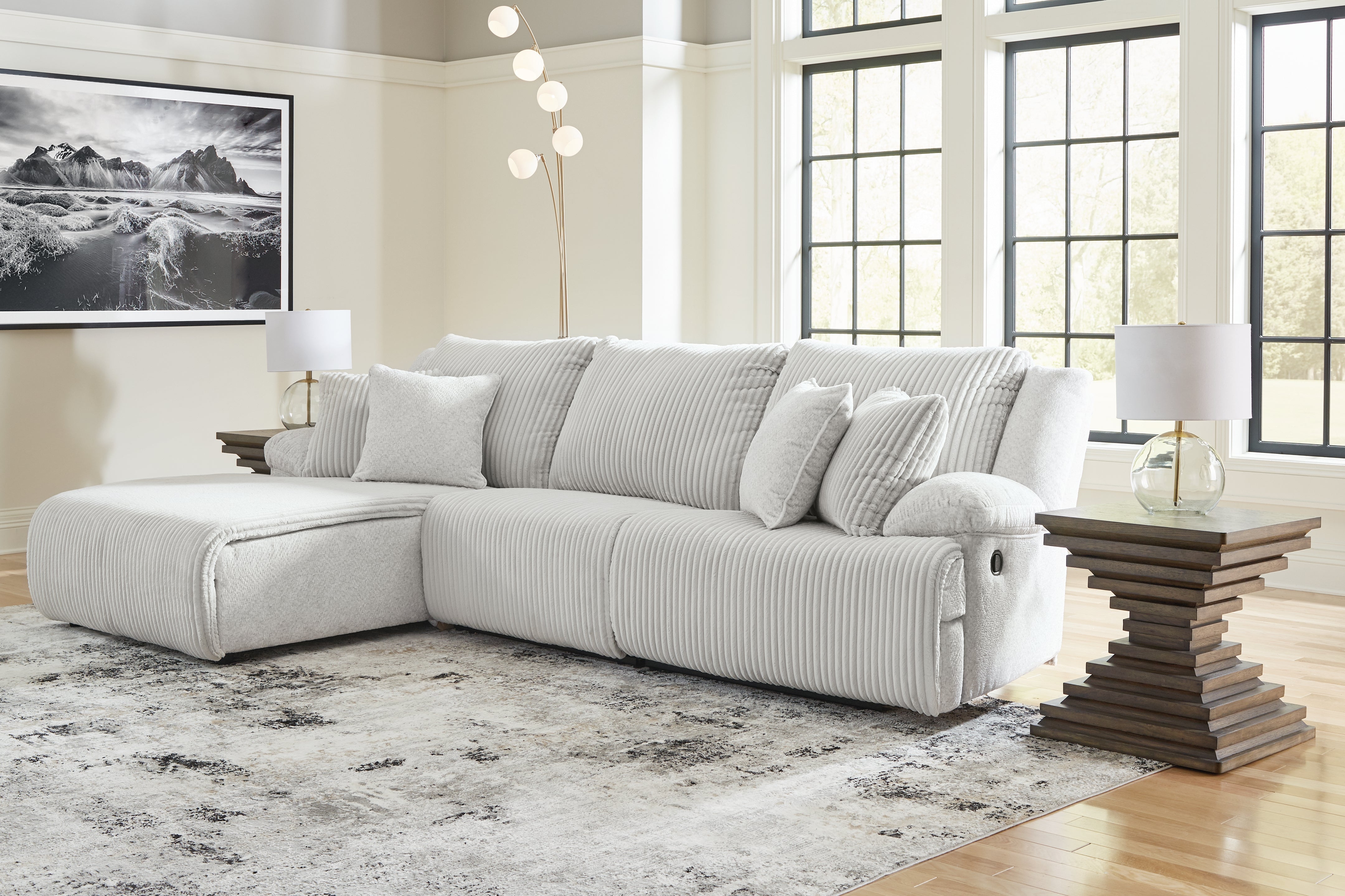 Tampa Furniture Outlet Lutz - Ashley Furniture - Top Tier Sectional - 3-Piece Sectional Sofa Chaise / Alloy - 92706S7