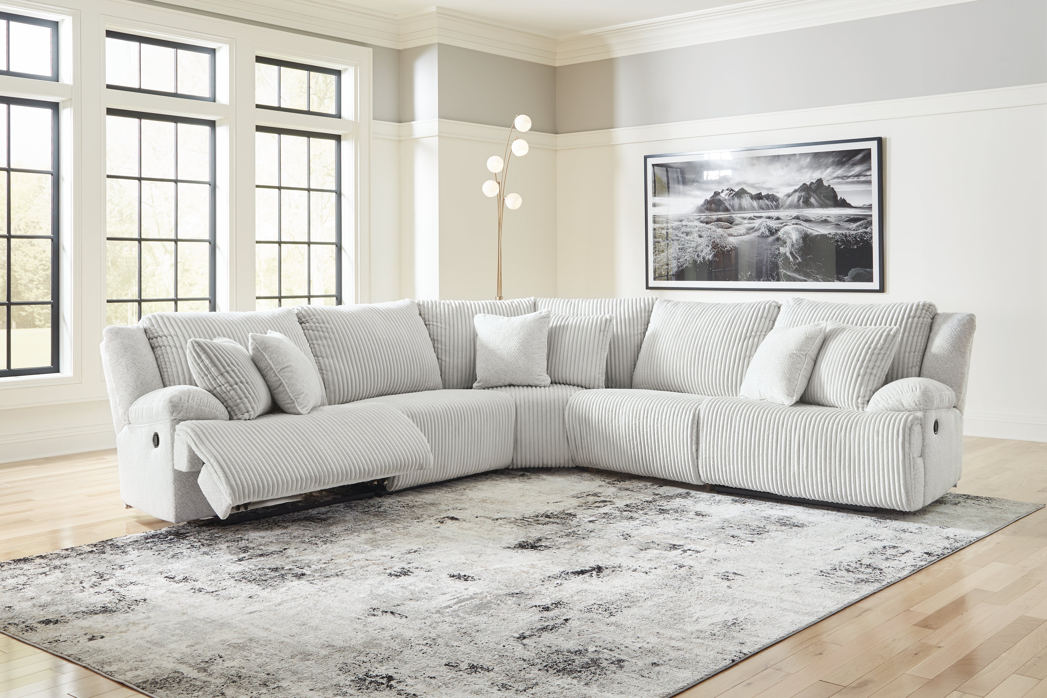 Tampa Furniture Outlet Lutz - Ashley Furniture - Top Tier Sectional - 5-Piece Reclining Sectional / Alloy - 92706S3