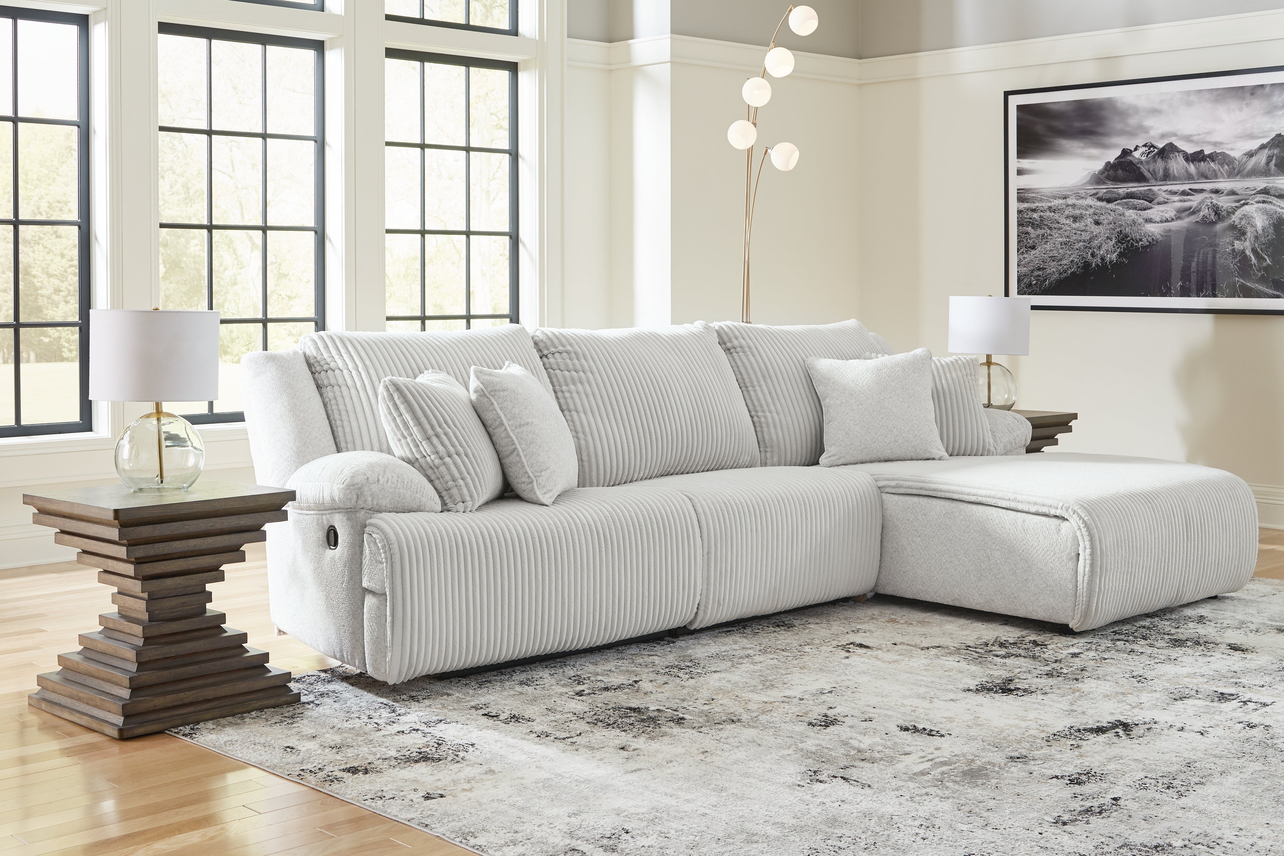 Tampa Furniture Outlet Lutz - Ashley Furniture - Top Tier Sectional - 3-Piece Reclining Sectional Sofa Chaise / Alloy - 92706S6