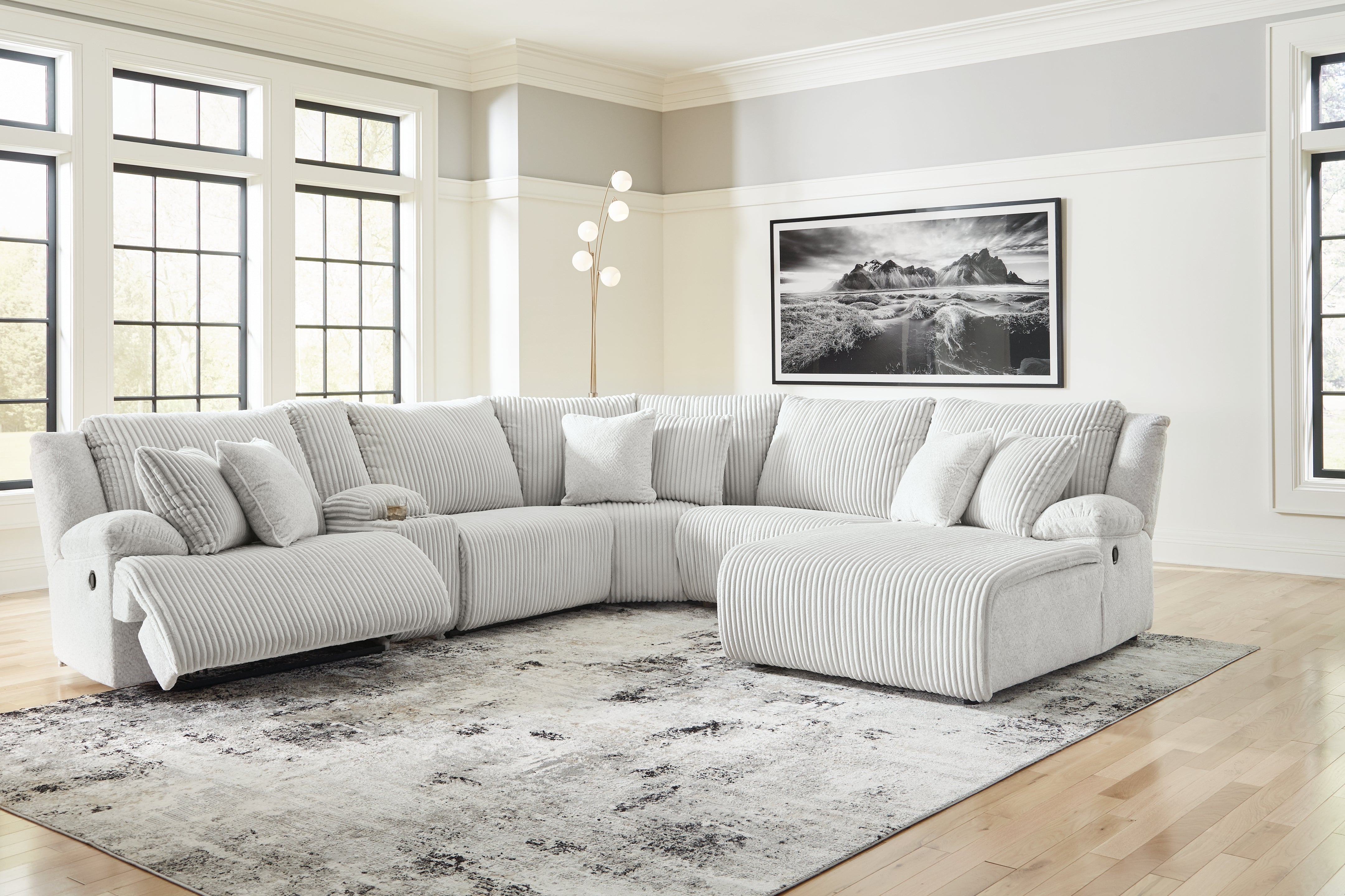 Tampa Furniture Outlet Lutz - Ashley Furniture - Top Tier Sectional - 6-Piece Reclining Sectional with Chaise / Alloy - 92706S1