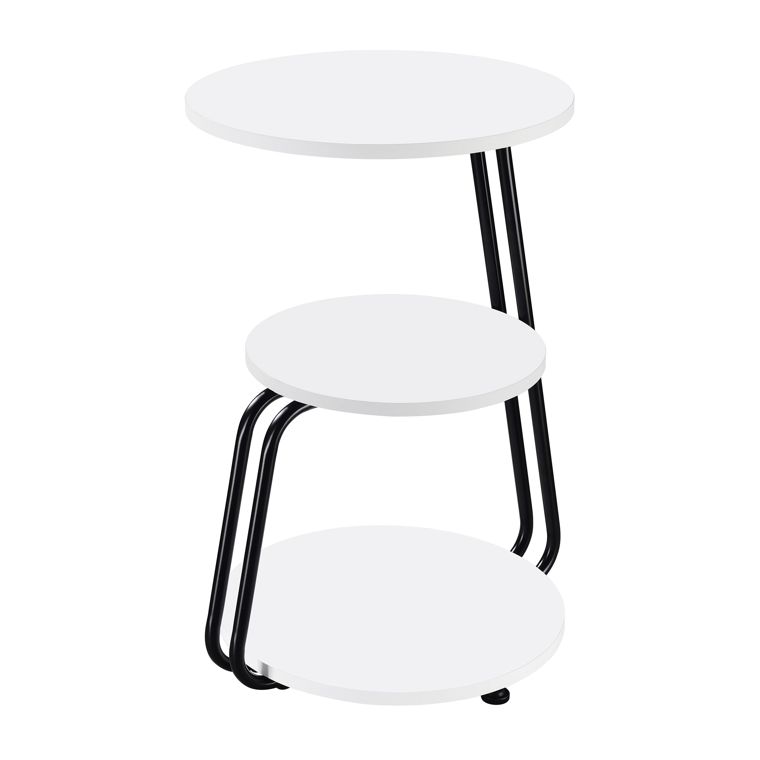 Tampa Furniture Outlet - Coaster - Hilly 3-tier Round Accent Side Table White and Black - 930071