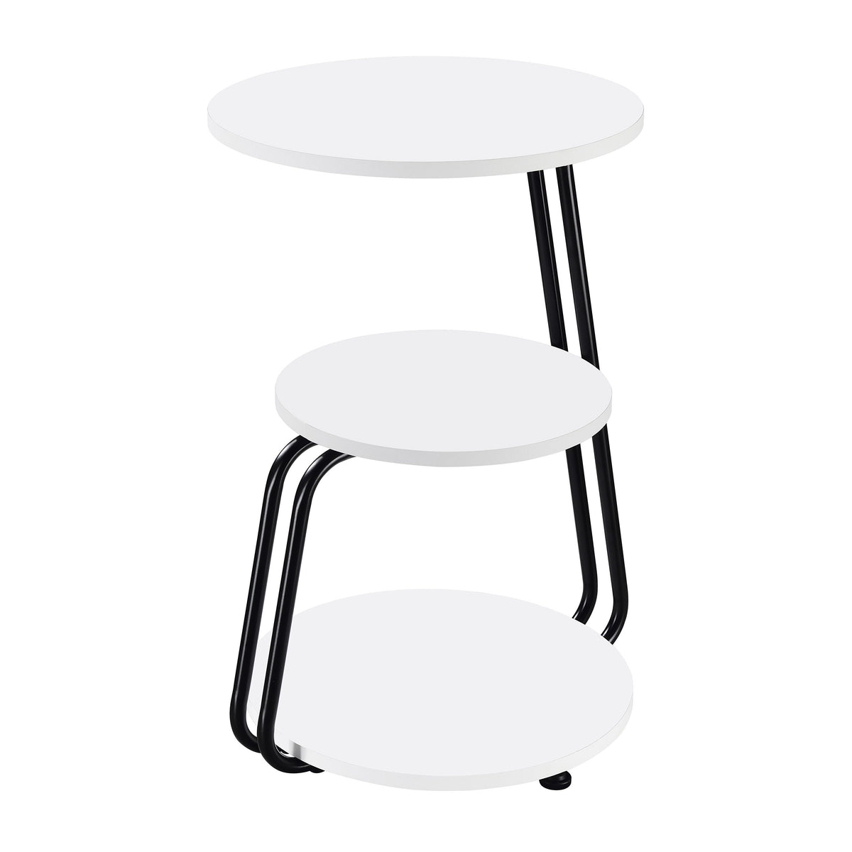 Tampa Furniture Outlet - Coaster - Hilly 3-tier Round Accent Side Table White and Black - 930071