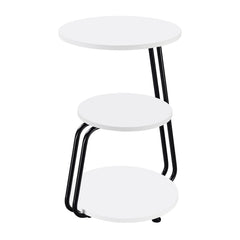 Tampa Furniture Outlet - Coaster - Hilly 3-tier Round Accent Side Table White and Black - 930071