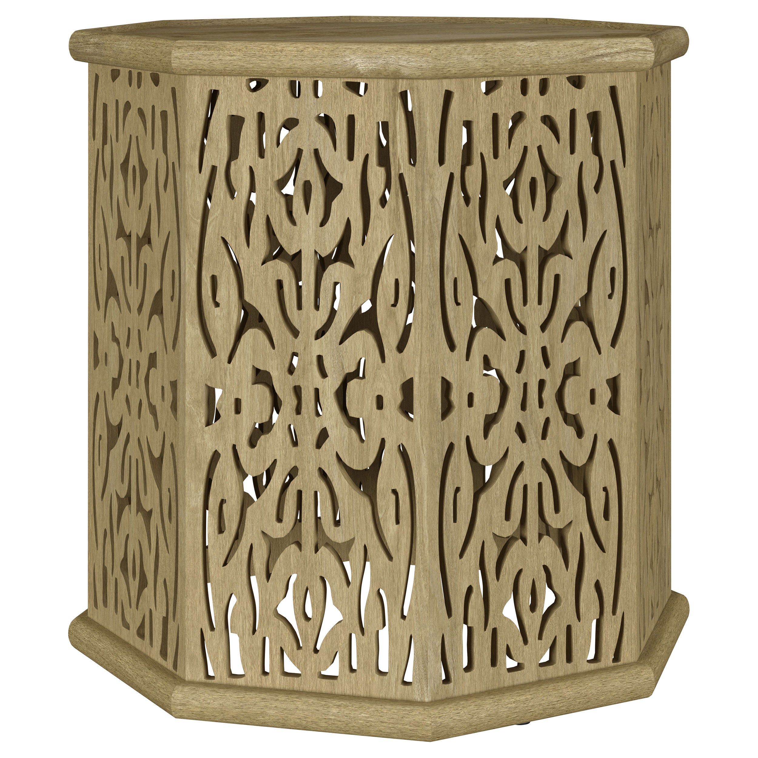 Tampa Furniture Outlet - Coaster - Torres Octagonal Solid Mango Wood Side Table Natural Brown - 931148