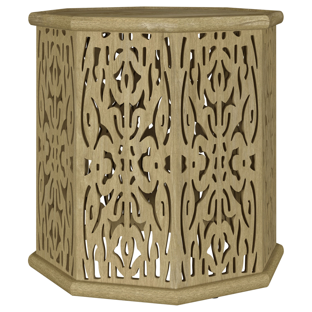 Tampa Furniture Outlet - Coaster - Torres Octagonal Solid Mango Wood Side Table Natural Brown - 931148
