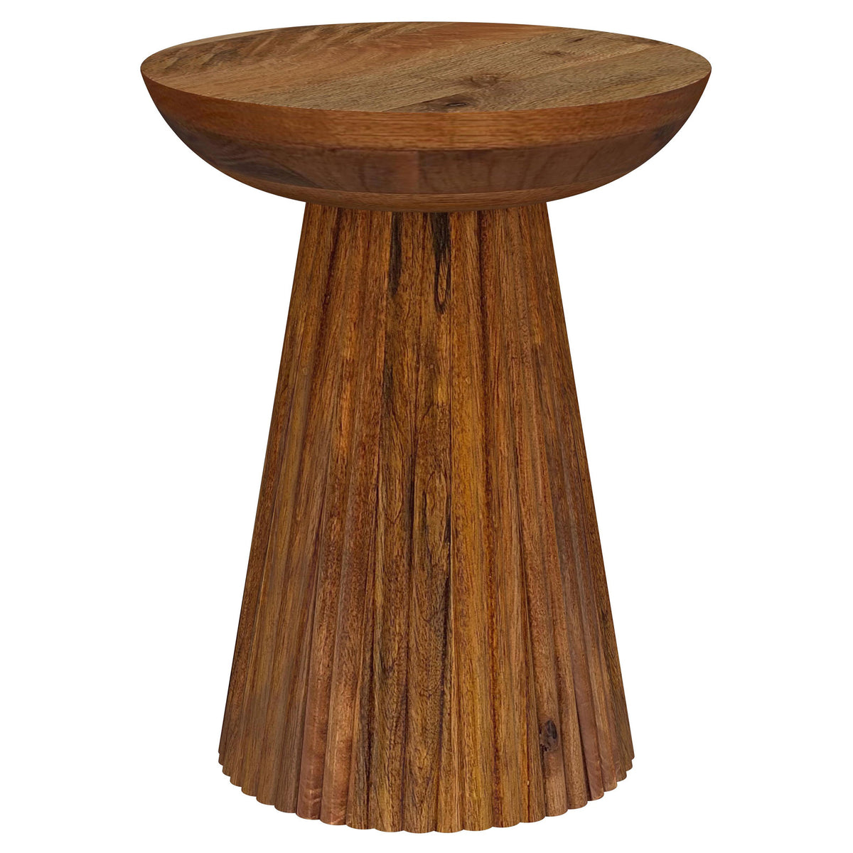 Tampa Furniture Outlet - Coaster - Aureo Round Solid Wood Accent Side Table Wild Honey - 931155