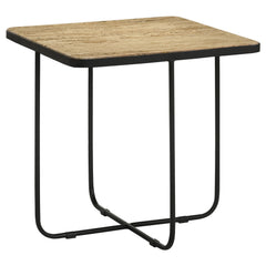 Tampa Furniture Outlet - Coaster - Elyna Square Stone Top Accent Side Table Beige - 935855