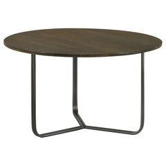 Tampa Furniture Outlet - Coaster - Yaritza Round Mango Wood Coffee Table Natural and Gunmetal - 935995
