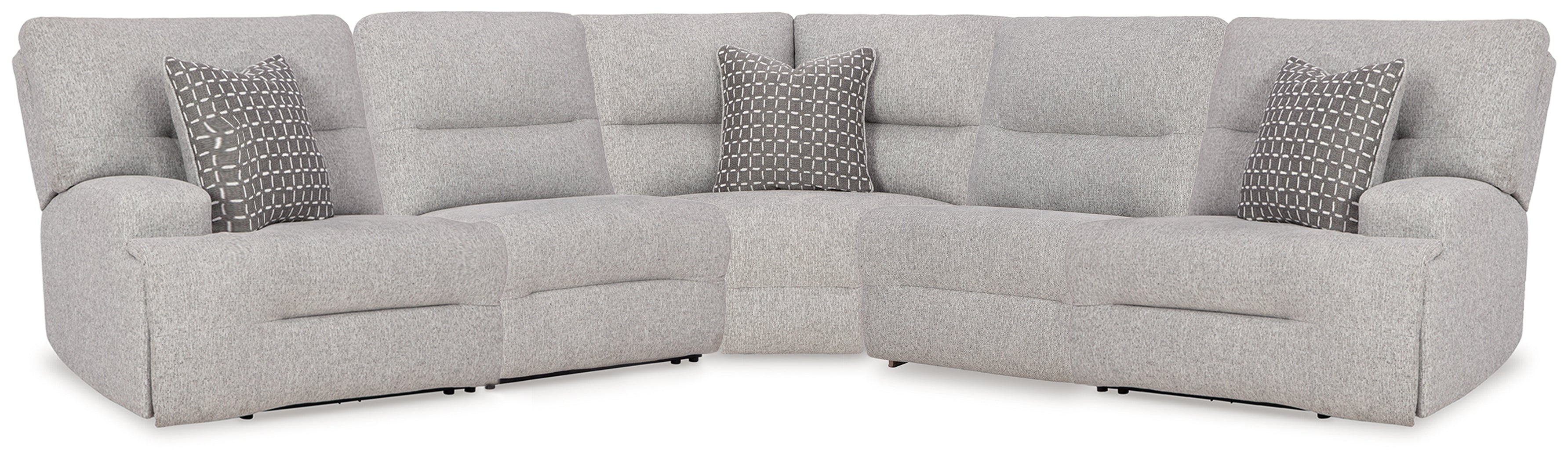 Tampa Furniture Outlet Lutz - Ashley Furniture - Acklen Place Sectional - 5-Piece Power Reclining Sectional / Pewter - 93605S3
