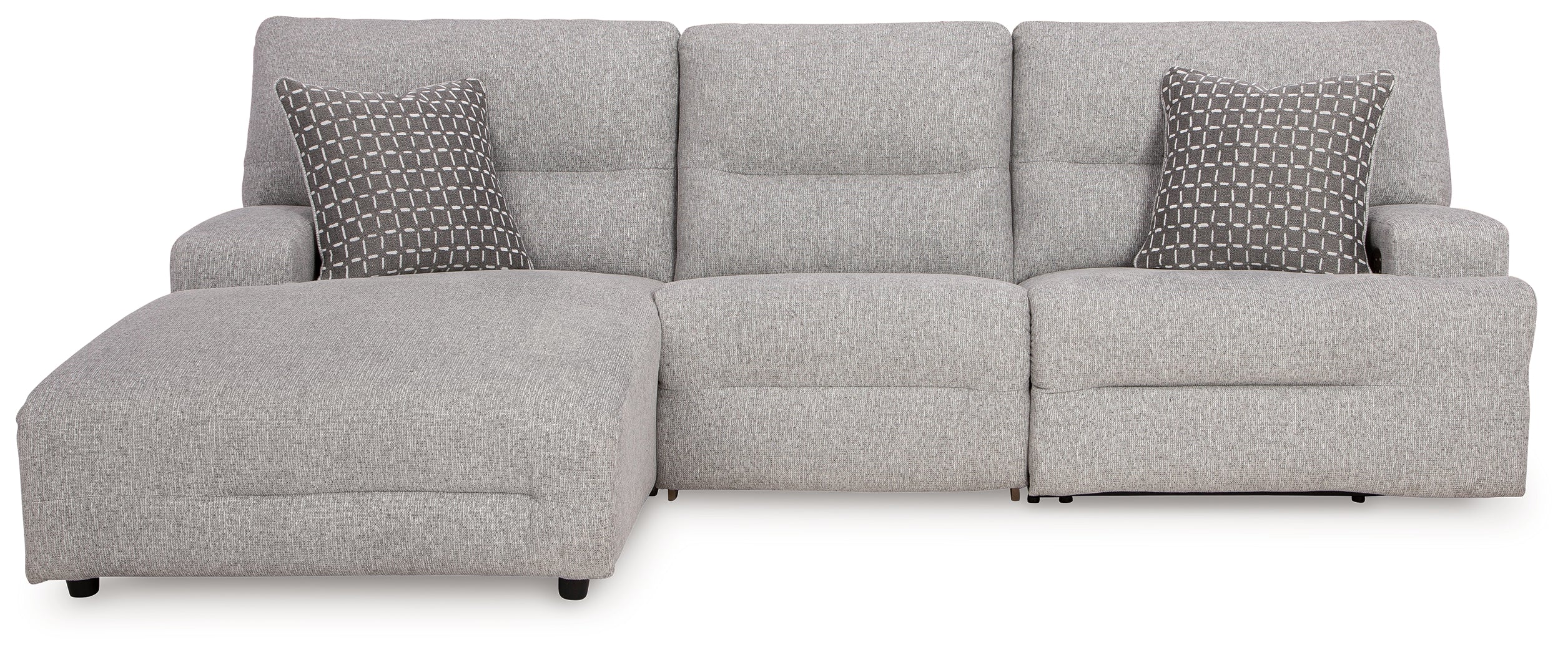 Tampa Furniture Outlet Lutz - Ashley Furniture - Acklen Place Sectional - 3-Piece Power Reclining Sectional / Pewter - 93605S7