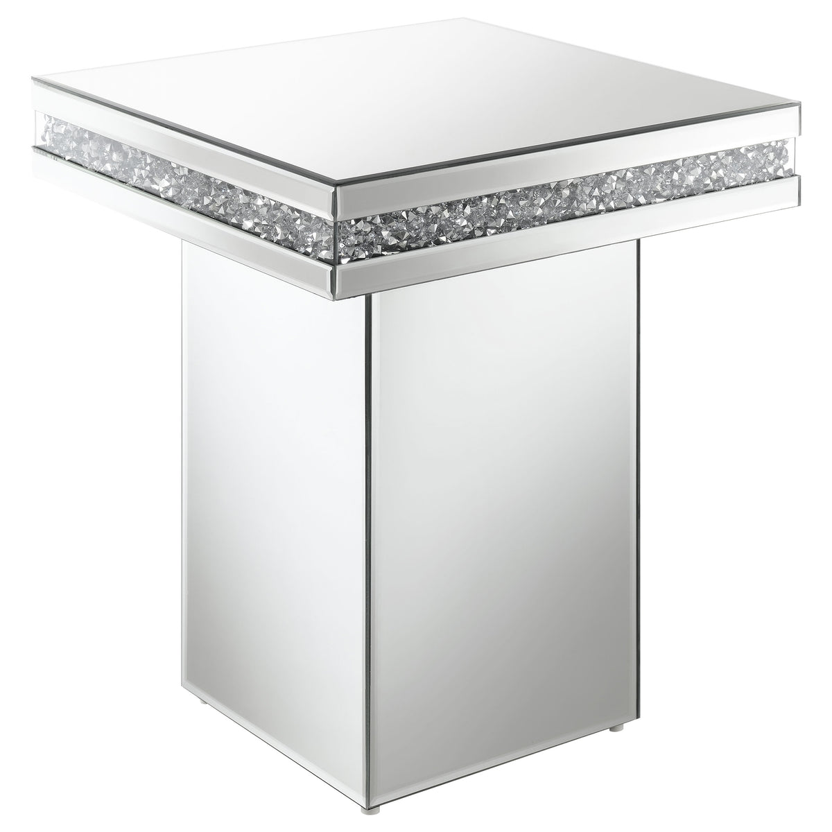 Tampa Furniture Outlet - Coaster - Elora Square Mirrored Accent Side Table Silver - 936137