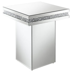 Tampa Furniture Outlet - Coaster - Elora Square Mirrored Accent Side Table Silver - 936137