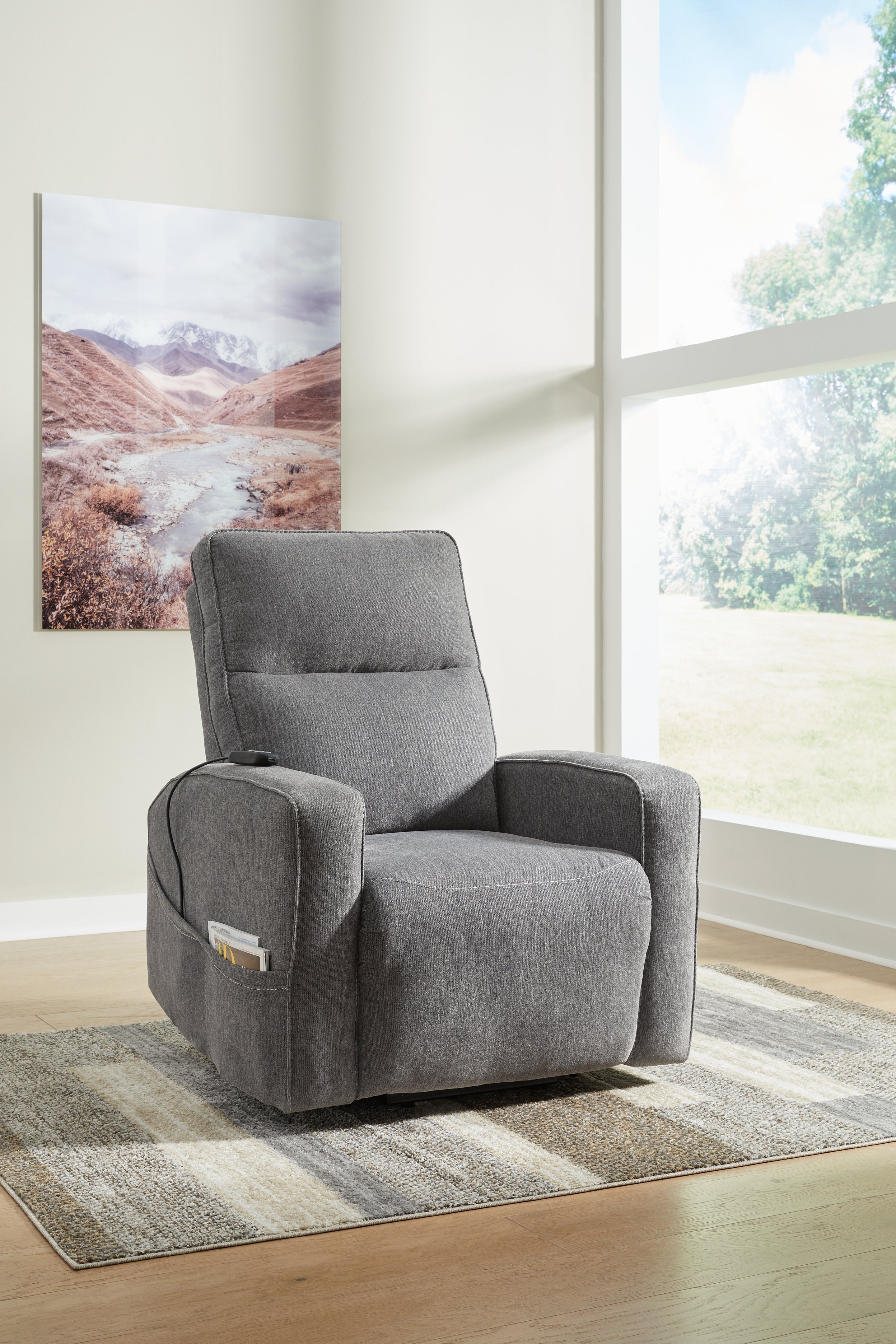 Tampa Furniture Outlet Lutz - Ashley Furniture - Starganza Living Room - Power Lift Recliner / Gray - 9370412