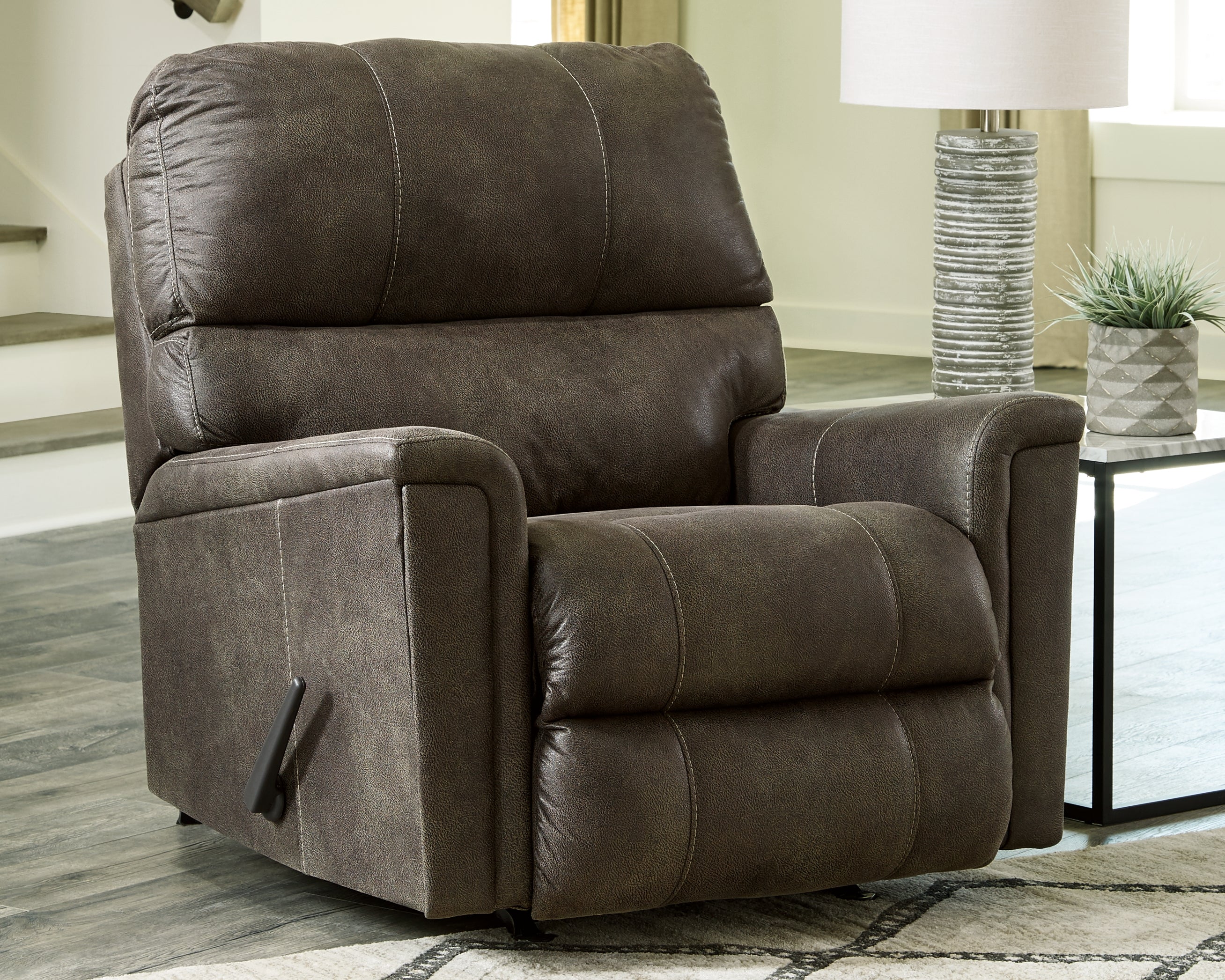 Tampa Furniture Outlet Lutz - Ashley Furniture - Navi Living Room - Rocker Recliner / Smoke - 9400225